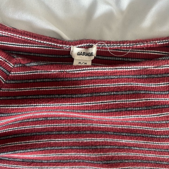 Long sleeve off the shoulder from Garage. Size Medium, with stripes - Picture 2 of 2